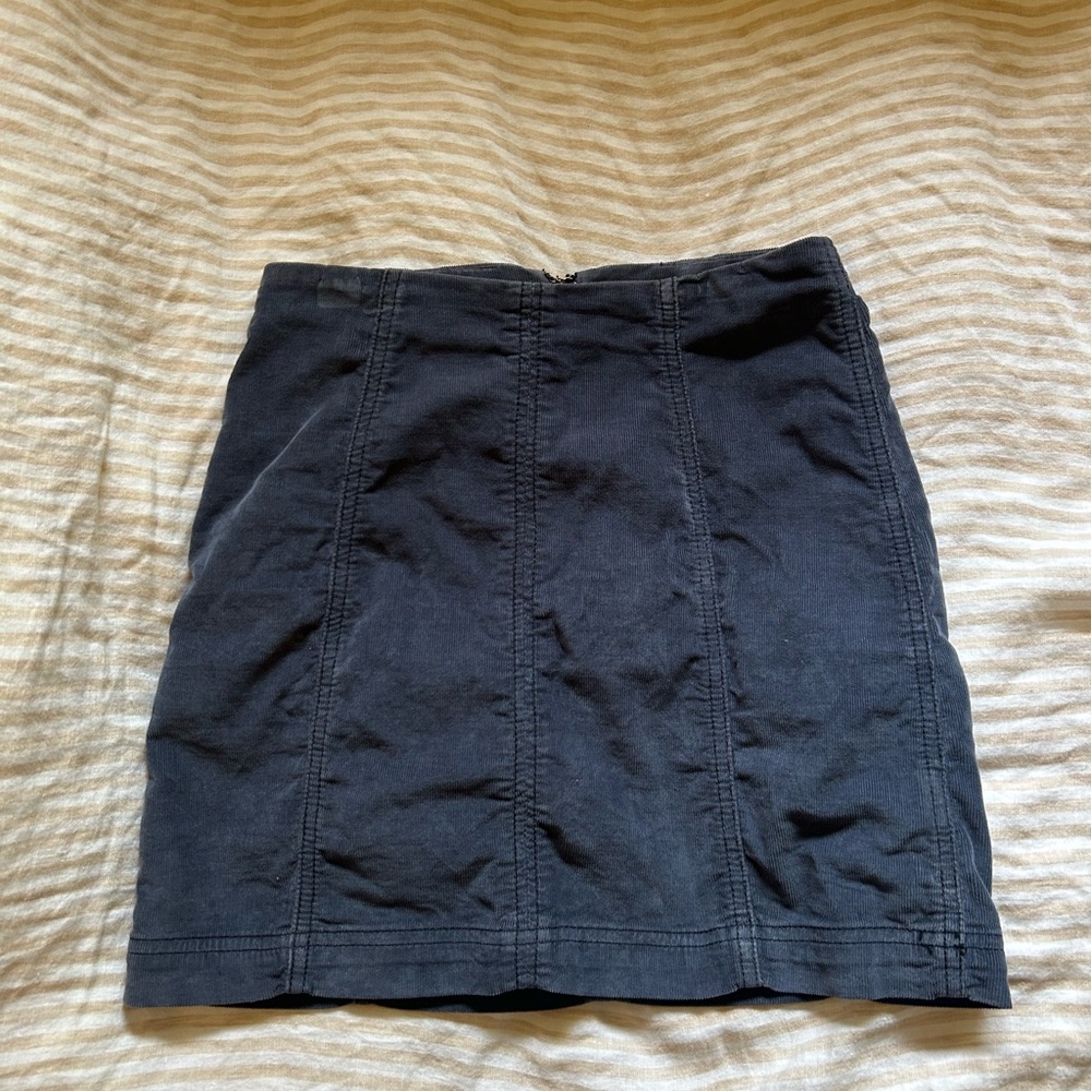 Free People Navy Corduroy Mini Skirt